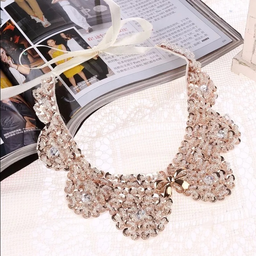 Rose gold statement collar necklace HOST PICK π - Picture 2 of 3